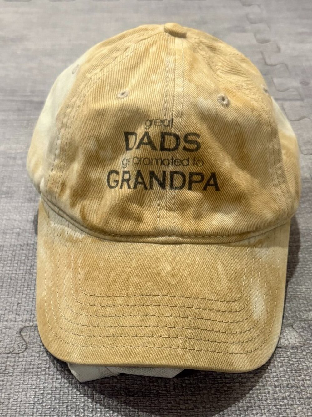 "Great Dad's Promoted To Grandpa" Beige Hat